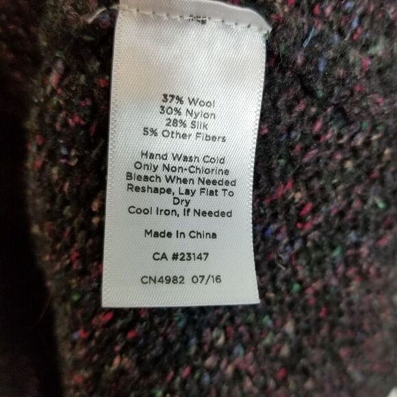 Talbots Women Wool Blend Open Front Cardigan Sweater Sz S Gray Cozy - Picture 6 of 6